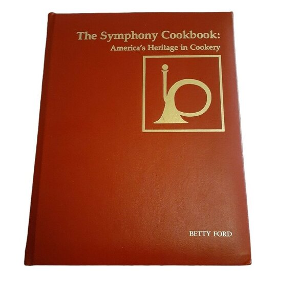 VTG The Symphony Cookbook Leather Bound Signed to First Lady Betty Ford 1976